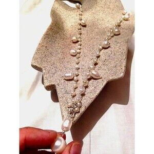 GORGEOUS VINTAGE STERLING PEARL NECKLACE